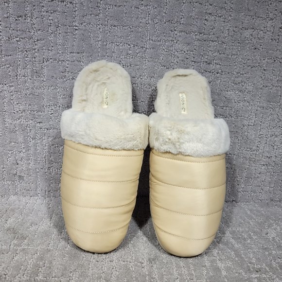 Vionic Karma Josephine Womens Size 9.5 Beige Faux Fur Round Toe Mule Slipper - Picture 2 of 9